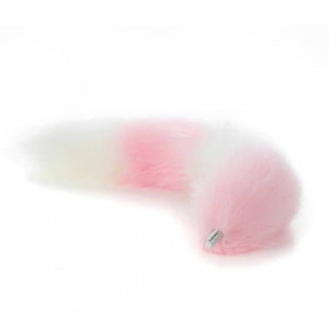 Хвост для анальной металлической втулки бело-розовый