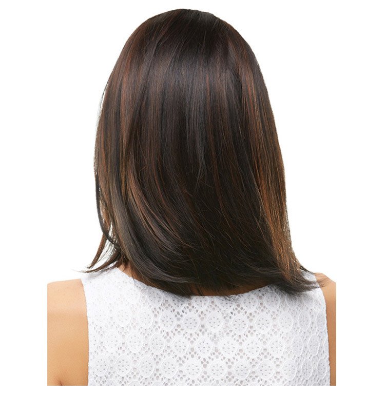 Парик брюнетки с тонированными прядями
