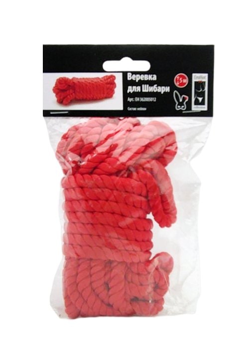 Веревка для Шибари (нейлон) красная, 5м