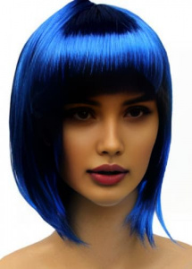 Парик карнавальный синий, короткие волосы
