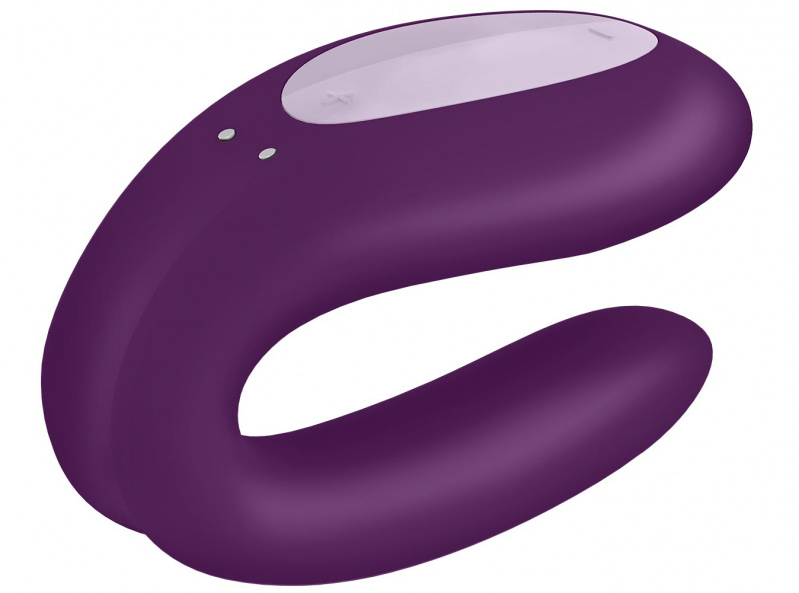 Вибромассажер  для пар Satisfyer "Double Joy" с приложением фиолетовый
