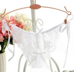 Трусики на завязках с доступом, белые