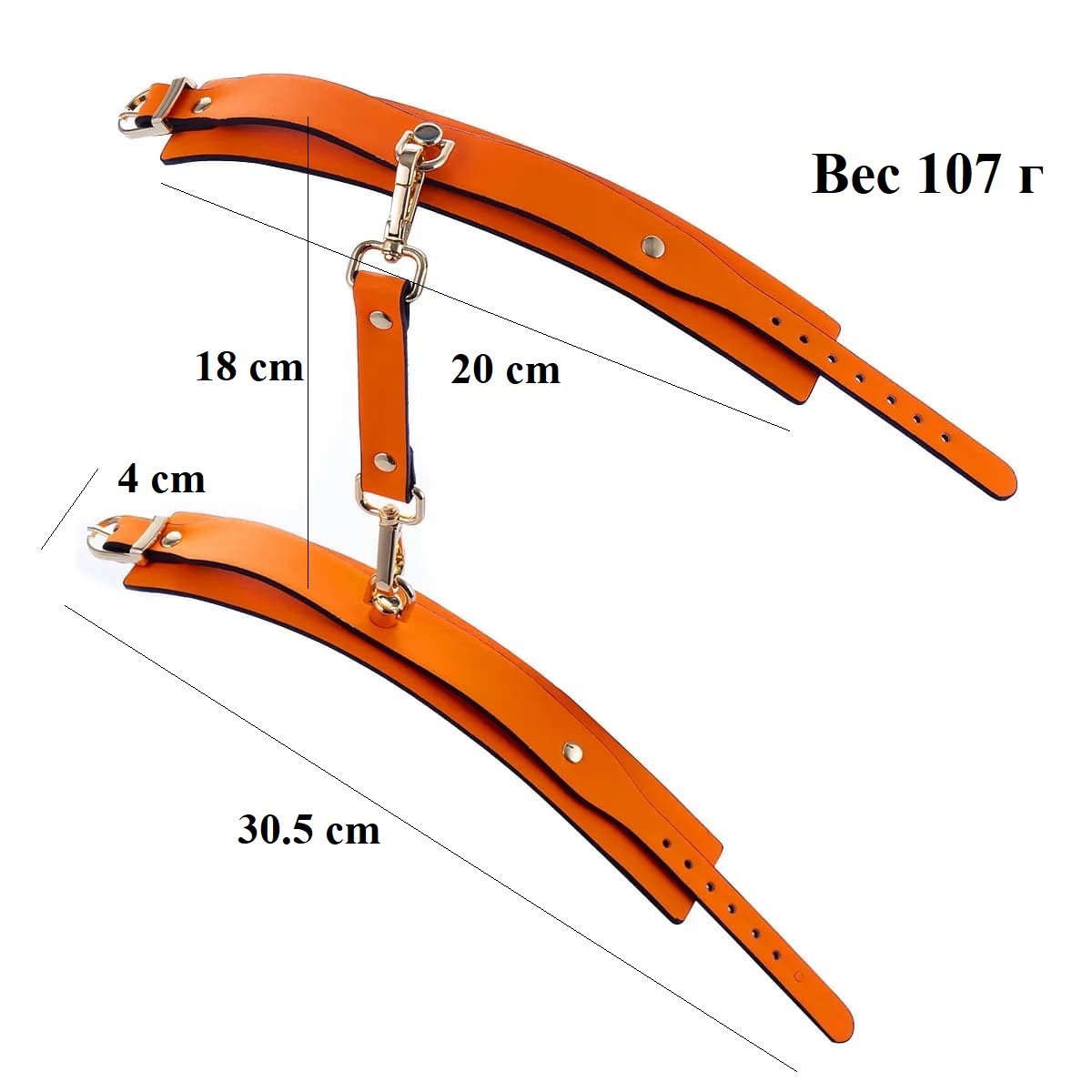 EroHot Glow Наручники светящиеся в темноте, оранжевые