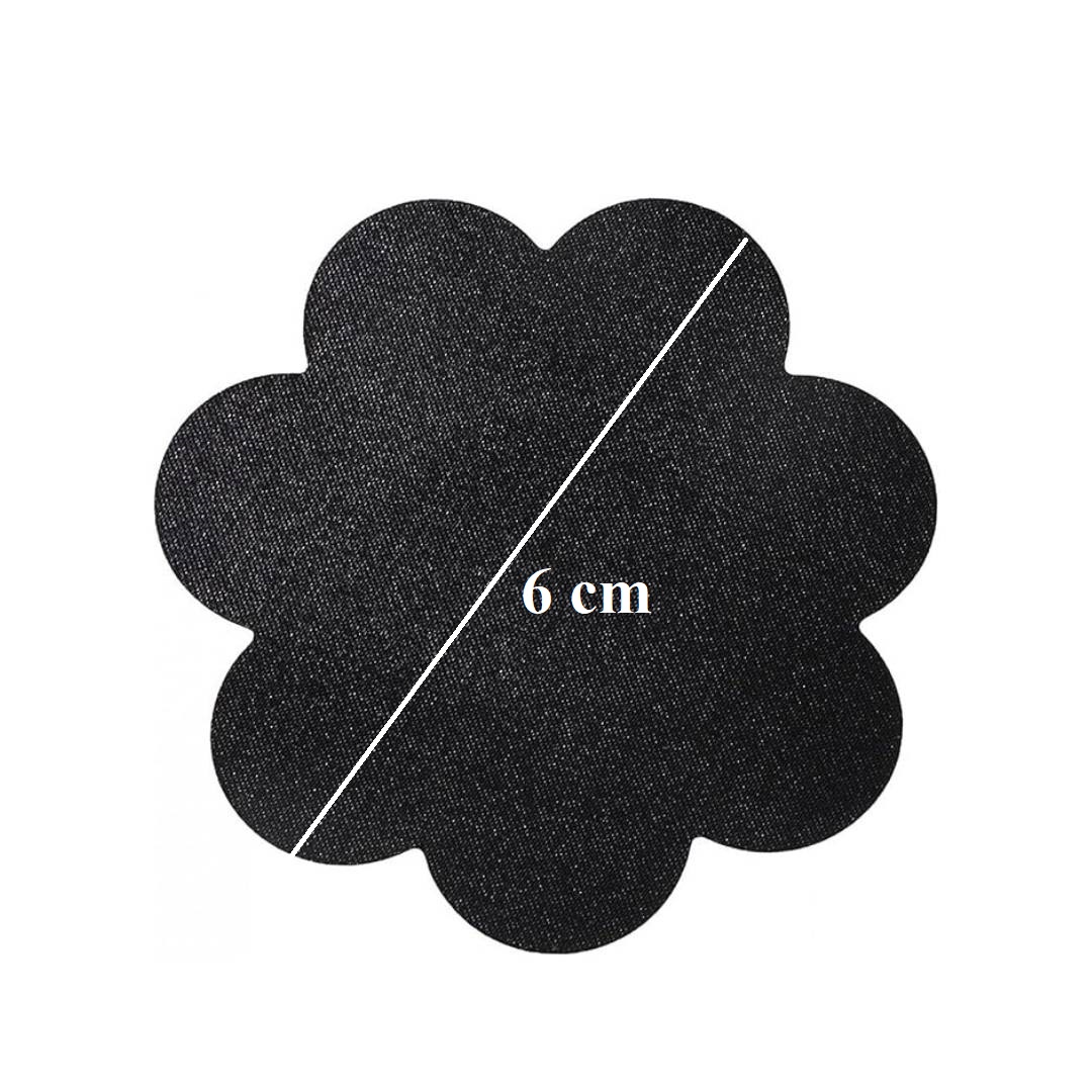 Наклейки на соски "Цветы", цвет черный