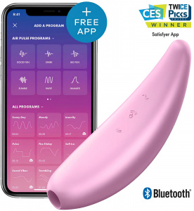 Satisfyer Вакуумно-волновой стимулятор Curvy 3+ с возможностью управления через приложение розовый