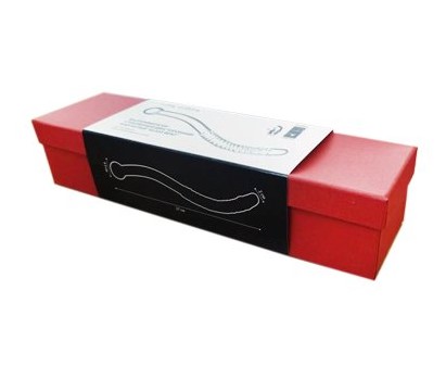 Фаллоимитатор стеклянный прозрачный "Glass bent" двусторонний изогнутый