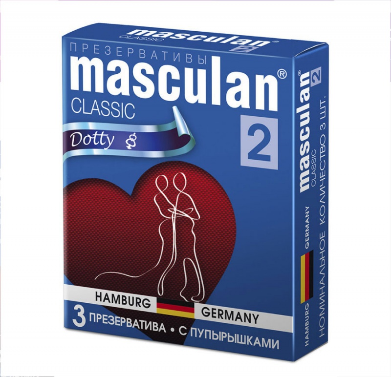 Презервативы "Masculan 2 classic" (c пупырышками), 3 шт