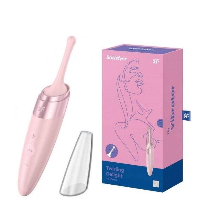 Satisfyer Перезаряжаемый точечный вибромассажер Twirling Delight (розовый)