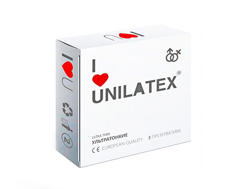 Презервативы "UNILATEX Ultrathin", 3 шт