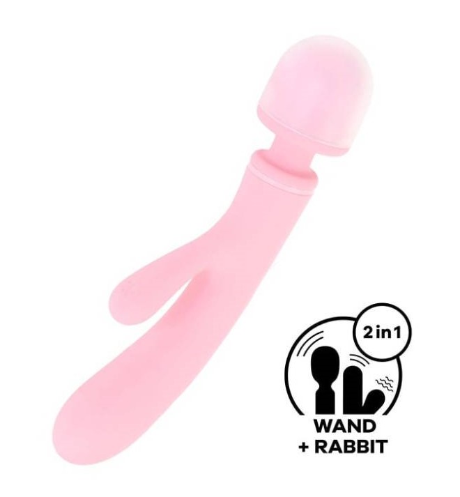 Satisfyer Вибромассажер Triple Lover (Wand + вибратор кролик 2в1, розовый)