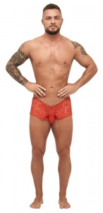 Трусы шорты мужские "Orihim" кружевные красные