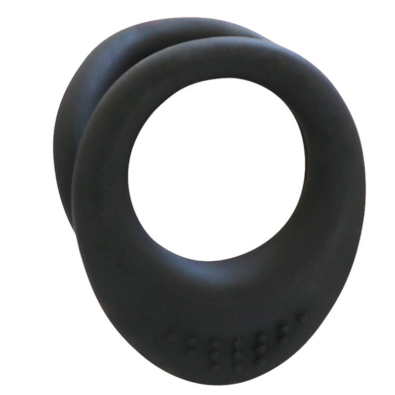 Кольцо эрекционное силиконовое двойное с подхватом для мошонки