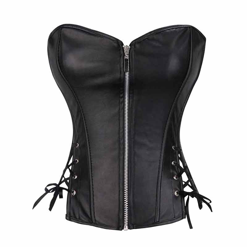 Корсет "под кожу" на шнуровке и молнии