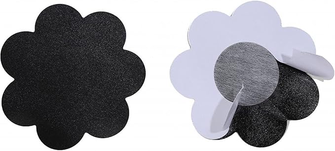 Наклейки на соски "Цветы", цвет черный