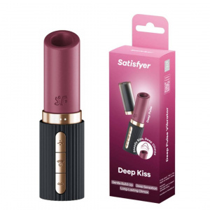 Satisfyer Воздушно-волновой стимулятор Deep Kiss black в виде помады