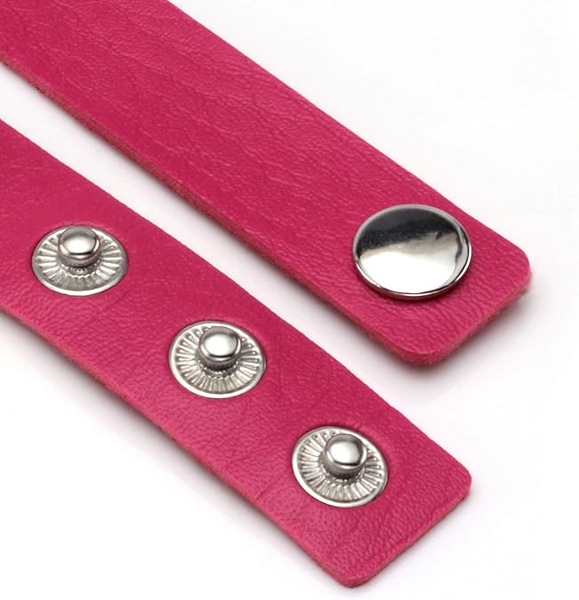 Чокер с сердечком и шипами фуксия