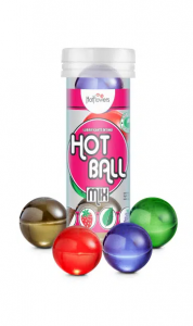 HotFlowers Лубрикант HOT BALL MIX на масляной основе в виде 4 шариков