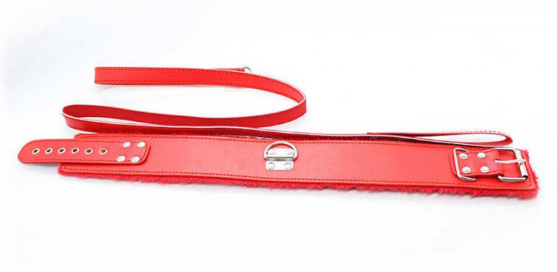 Ошейник с поводком "Repper" красный