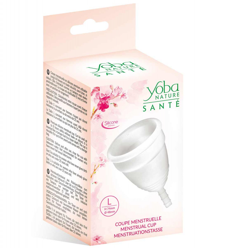 Чаша менструальная многоразовая Yoba Nature Sante, L белая