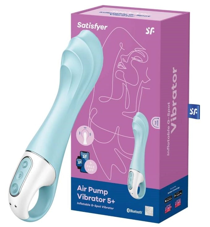 Вибромассажер Satisfyer Air Pump Vibrator 5 Connect App (blue)