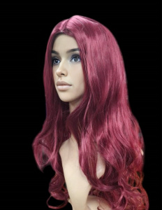 Парик с длинными вьющимися волосами,цвет гранат