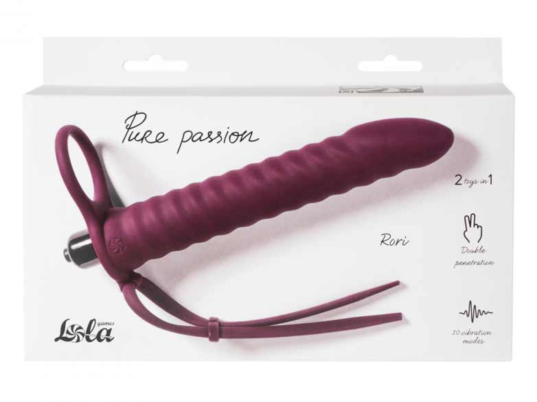 Lola Вибронасадка для Двойного Проникновения Pure Passion Rori  Wine Red 