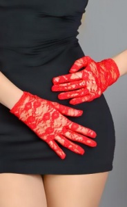 Перчатки гипюровые без оборки, короткие