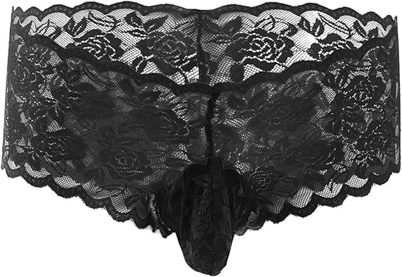 Трусы шорты мужские "Orihim" кружевные черные