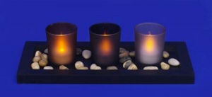 Набор подсвечников "Магия света" со светодиодными свечами, на подставке 