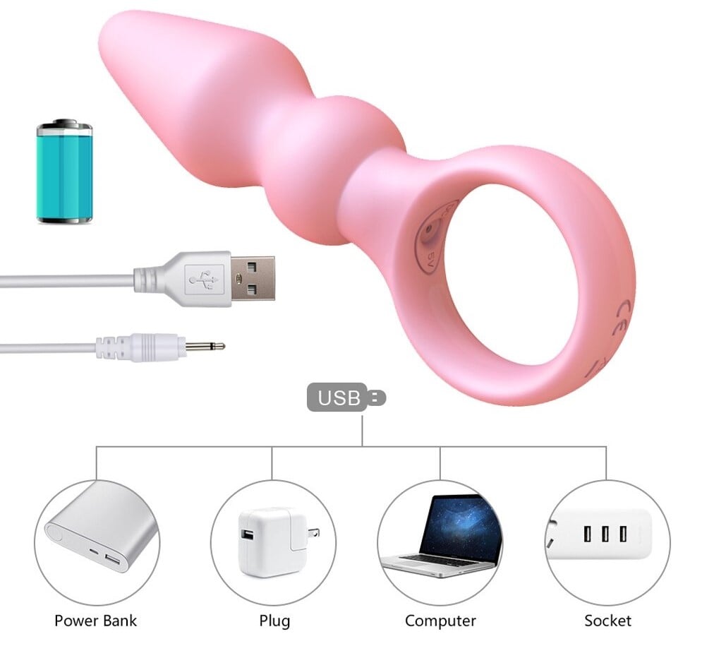 Втулка анальная с вибрацией с держателем-кольцом "Prostate Massager"