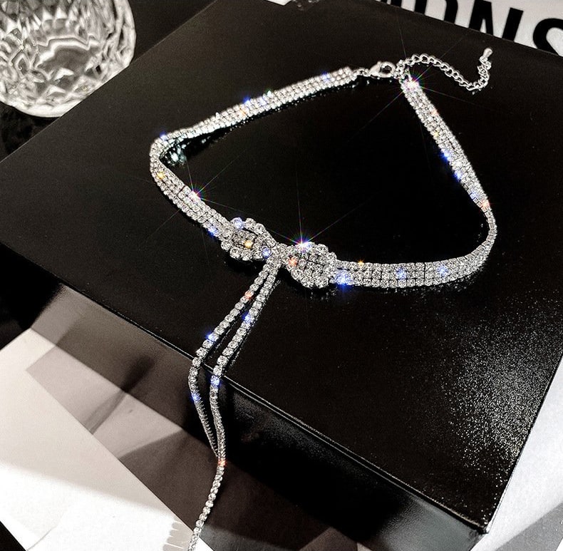 Ошейник портупея со стразами