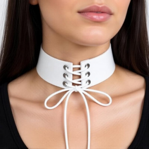 Чокер со шнуровкой, белый