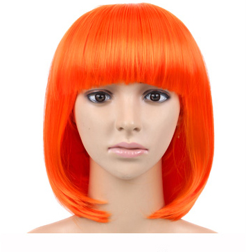 Парик карнавальный оранжевый, короткие волосы