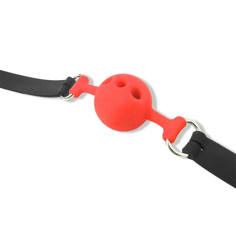 Кляп-шар силиконовый "Red person" с силиконовым ремешком