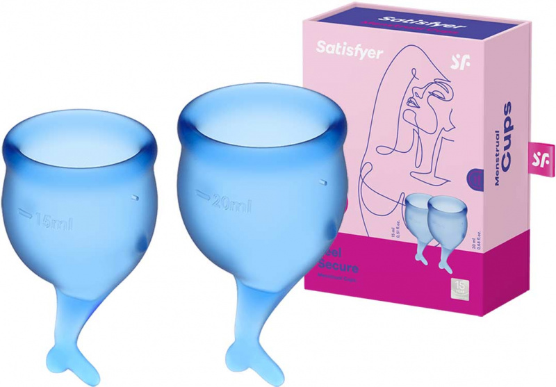 Набор менструальных чаш Satisfyer Feel secure Menstrual Cup синий