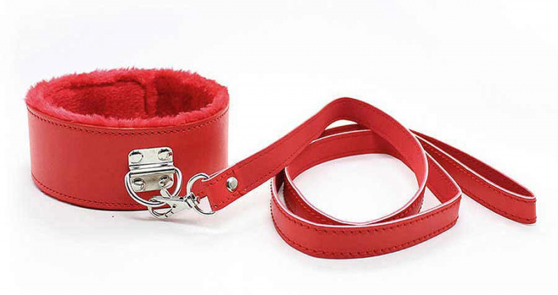Ошейник с поводком "Repper" красный