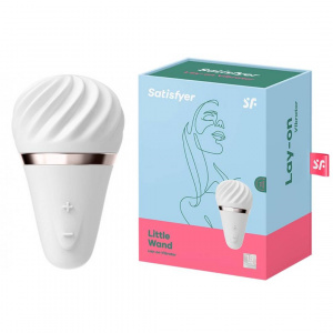 Satisfyer Мини вибромассажер Little Wand белый с серебрянным