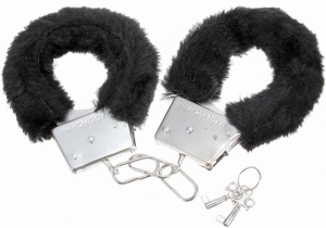 Наручники металлические с мехом на блистере, черные