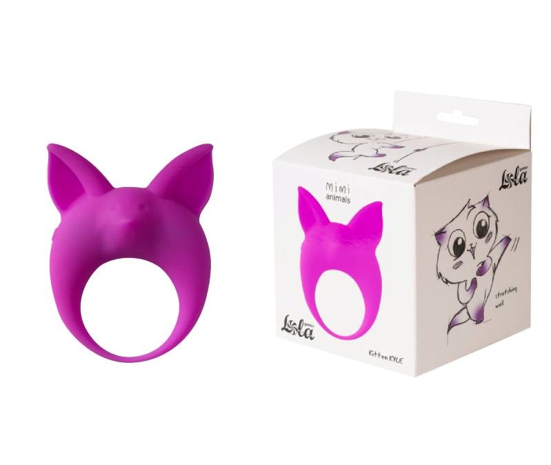 Кольцо эрекционное Mimi Animals Kitten Kyle Purple со стимулятором для партнерши