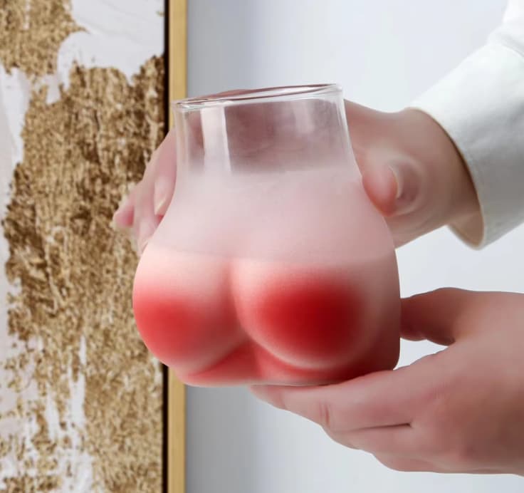 Бокал секси "Попка" с напылением