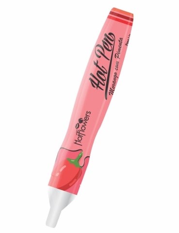 HotFlowers Вкусовая ручка для рисования на теле HOT PEN PIMENTA со вкусом клубники и острого перца