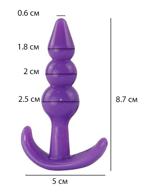 Втулка анальная  "Cristy" с ограничителем фиолетовая