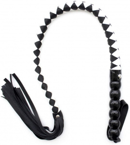 Плеть с рельефной ручкой "Wanap" черно-белая