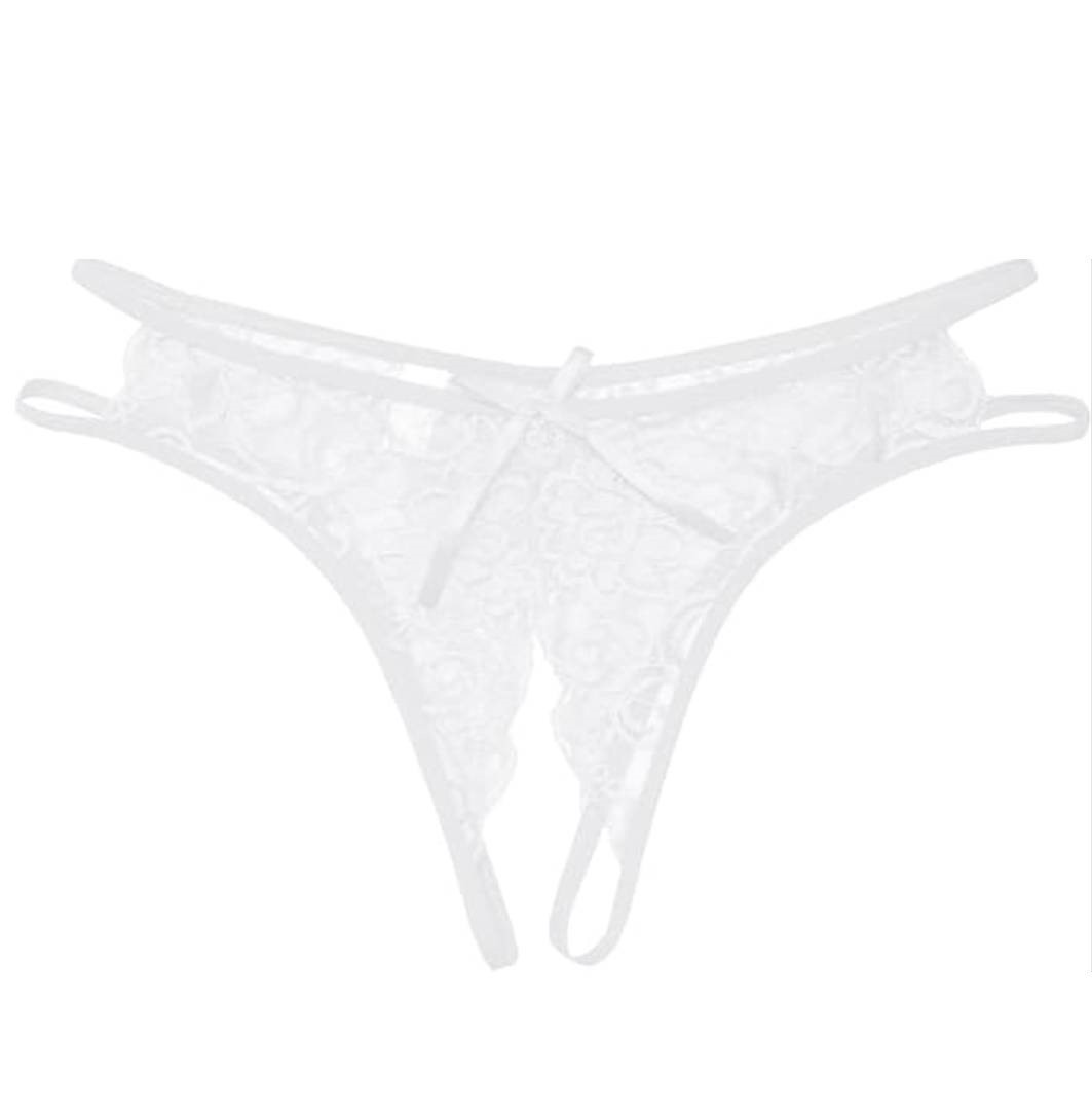 Трусы женские с доступом "Amour" кружевные белые Трусы женские с доступом "Amour" кружевные белые