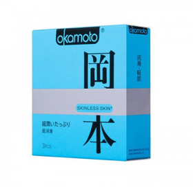 Презервативы OKAMOTO "Skinless Skin Super lubricative" (с обильной смазкой), 3 шт