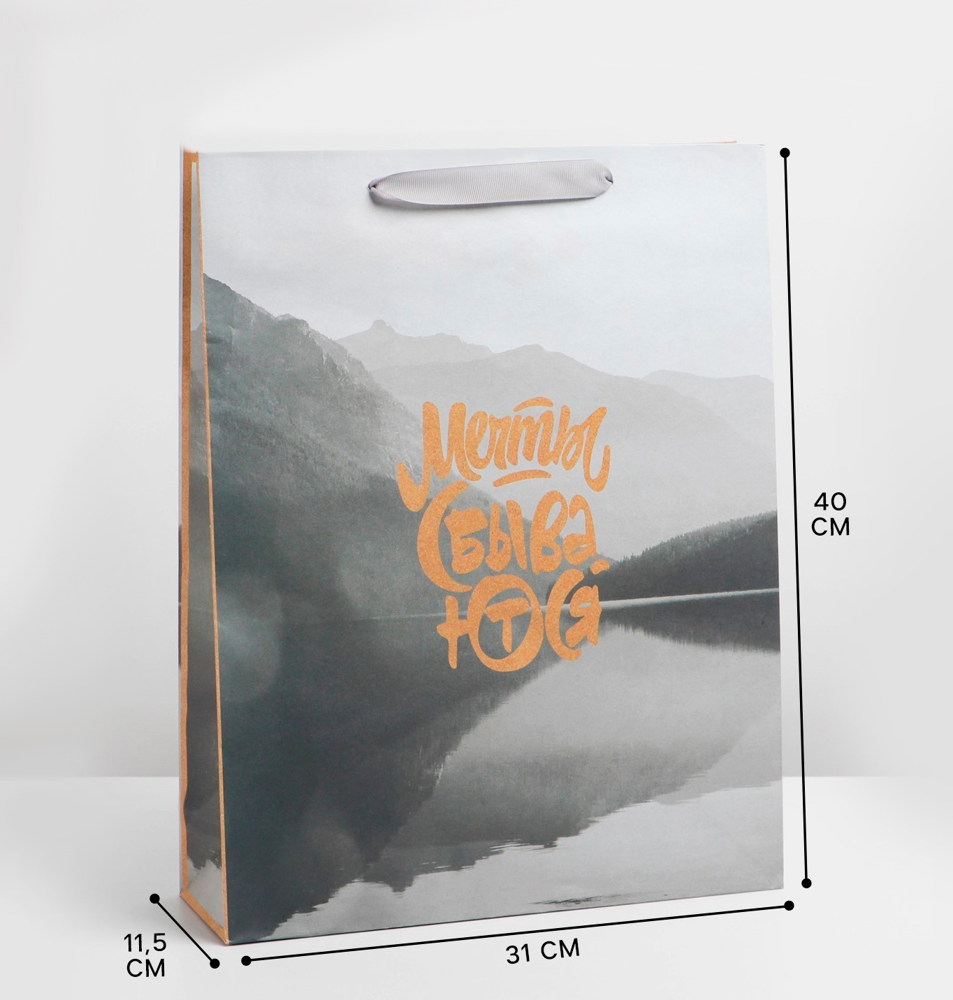 Пакет подарочный "Мечты сбываются". 31*40 см