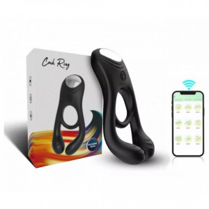 Кольцо силиконовое Silicone toys с вибрацией, 9 режимов, с управлением со смартфона