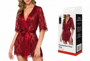 Пеньюар кружевной (халатик) "Daniela" бордовый 