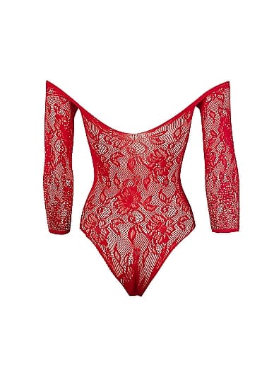 Боди со стразами Wonder Rhinestone Bodysuit (красный)