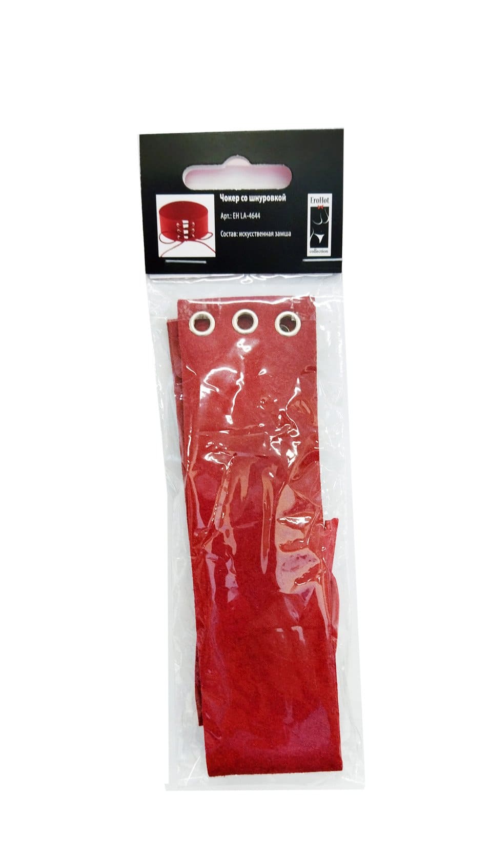 Чокер со шнуровкой, красный 